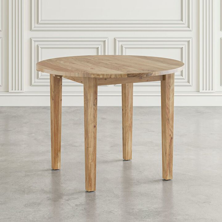 Jofran Colby 40 Round Traditional Classic Solid Hardwood Dropleaf Dining Table