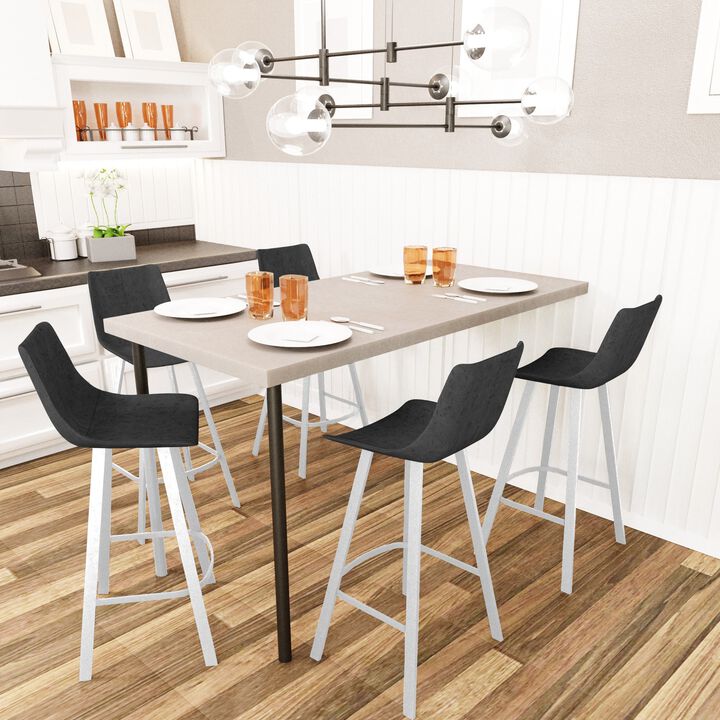 Elland - Bar stool -Light Grey- White Base