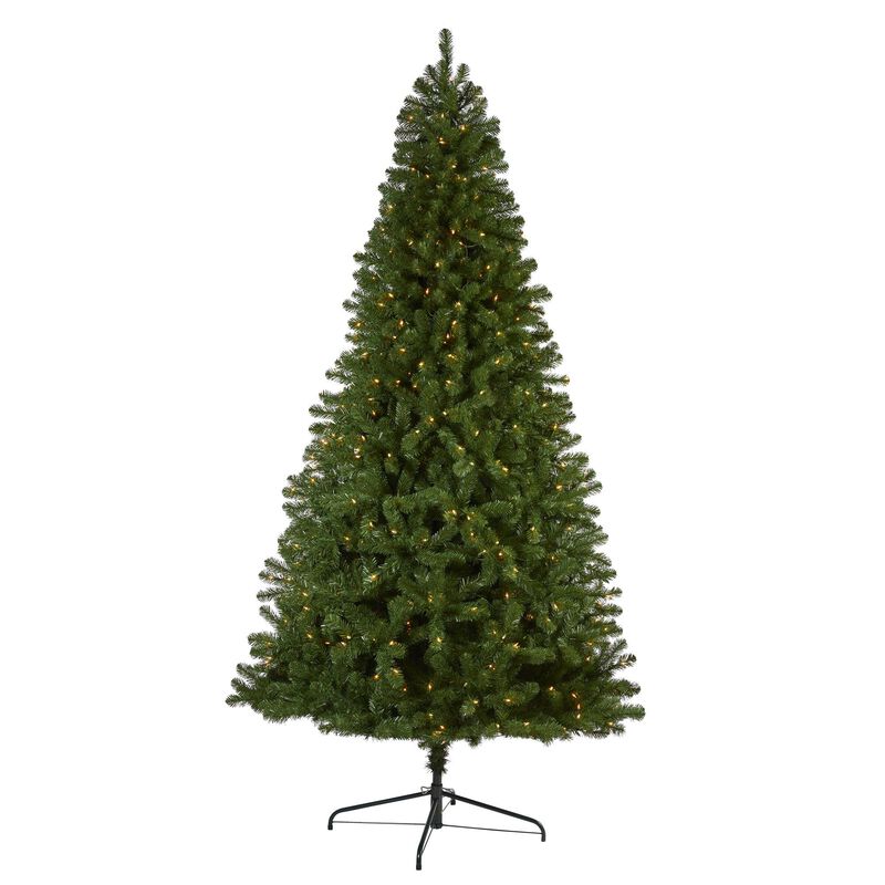 Nearly Natural Virginia Fir Artificial Christmas Tree with Clear Lights and Bendable Branches