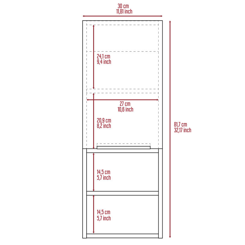 DEPOT E-SHOP Savona Medicine Single Door Cabinet, Two External Shelves, Two Interior Shelves, Black
