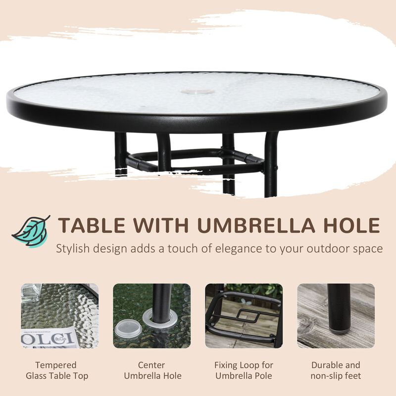 Brown Bistro Duo: 2-Person Patio Bar Set with Tilting Umbrella