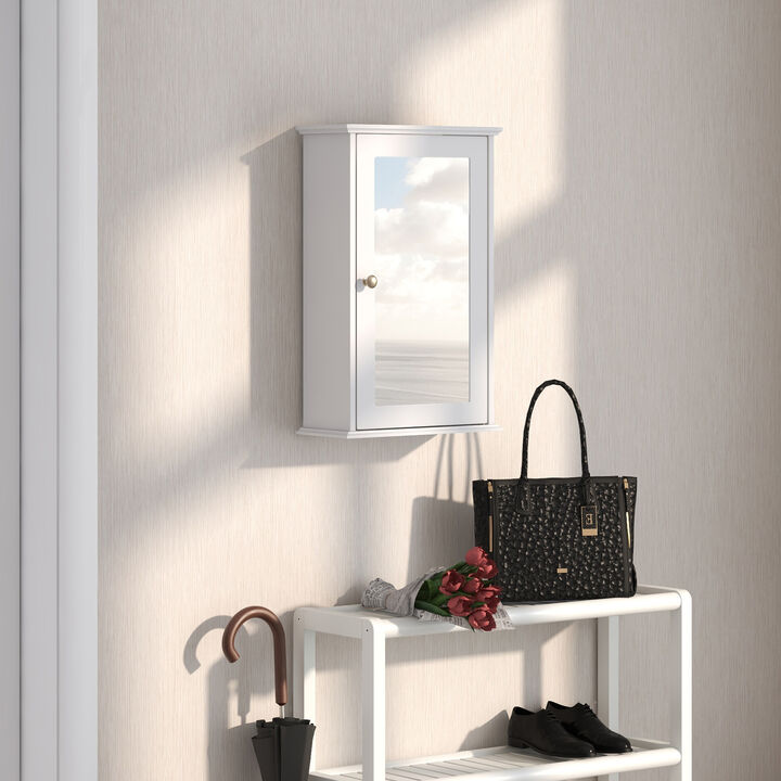 Costway Bathroom Medicine Cabinet with Mirror Cabinet Reversible Single Door Organizer