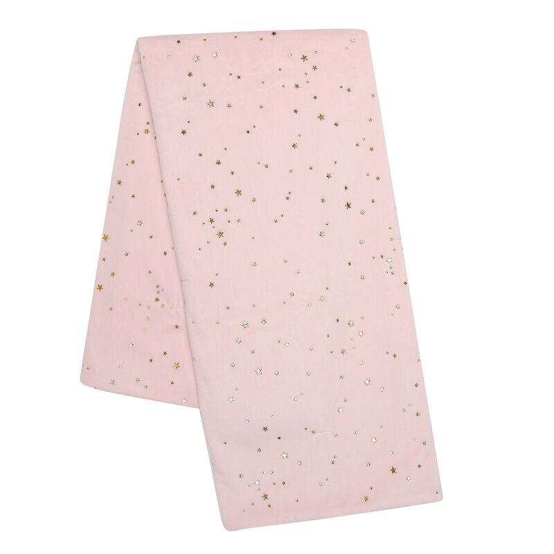 Lambs & Ivy Ballerina Baby Pink with Gold Stars 2-Sided Soft Baby Blanket