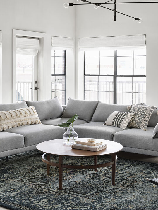 James JAE05 Ocean/Onyx 18" x 18" Sample Rug by Magnolia Home by Joanna Gaines