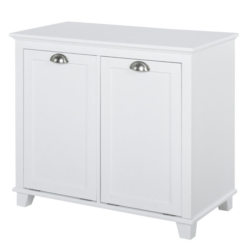 Tilt-Out Laundry Sorter Cabinet, Bathroom Organizer with Storage Compartments