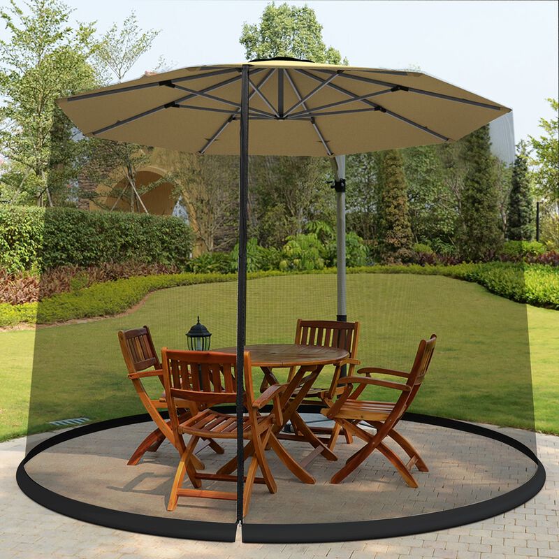 Outdoor Umbrella Table Screen with Mosquito, Bug, and Insect Net for Patio Protection