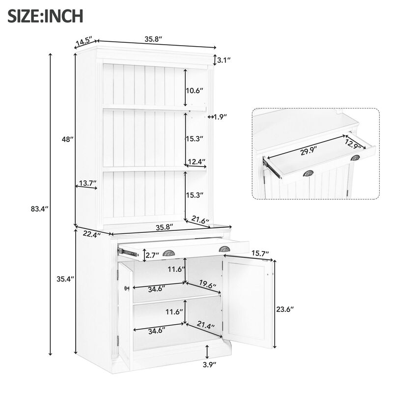 Merax Tall Bookshelf with 2 Corner Cabinet Set