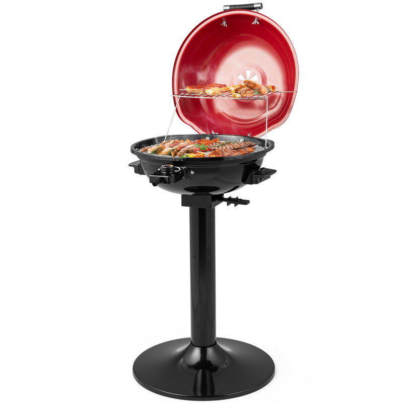 1600W Electric BBQ Grill with Removable Non-Stick Warming Rack