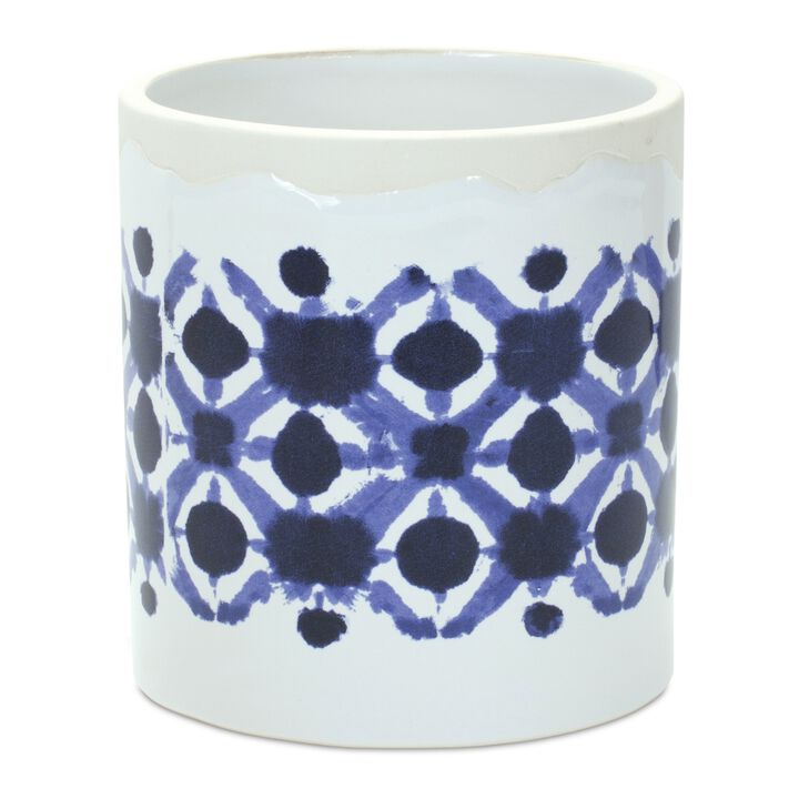 Tie-Dye Print Ceramic Pot for Colorful Plant Display and Home Décor (Set of 2)