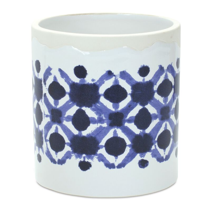 Tie-Dye Print Ceramic Pot for Colorful Plant Display and Home Décor (Set of 2)