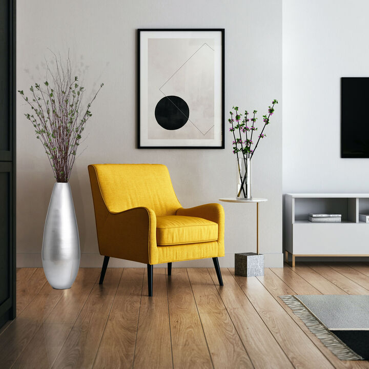 31.5" Spun Bamboo Tall Floor Vase - Sleek Metallic Finish, Elegant Home Decoration, Modern Accent Piece, Living Room Decor, Handcrafted Bamboo Art, Contemporary Interior Design, Unique Tall Vase, Black Large
