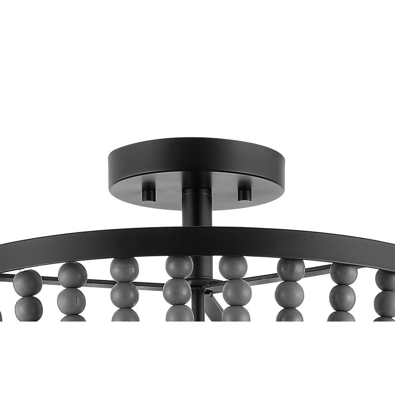 Drift 3-Light Bohemian Farmhouse Iron LED Semi Flush Mount