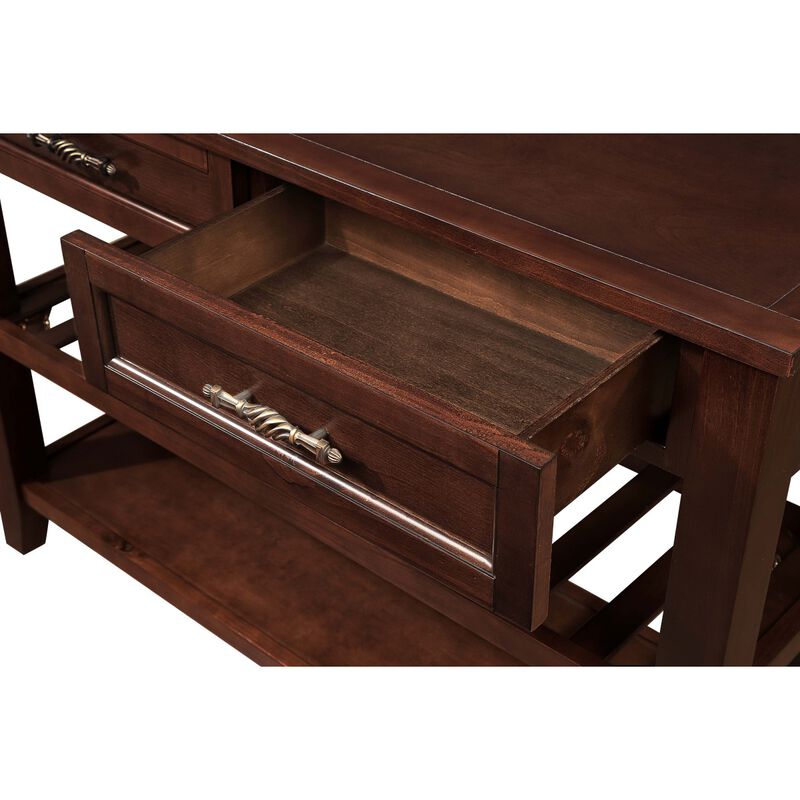Mid-Century Style Solid Wood Console Sofa Table