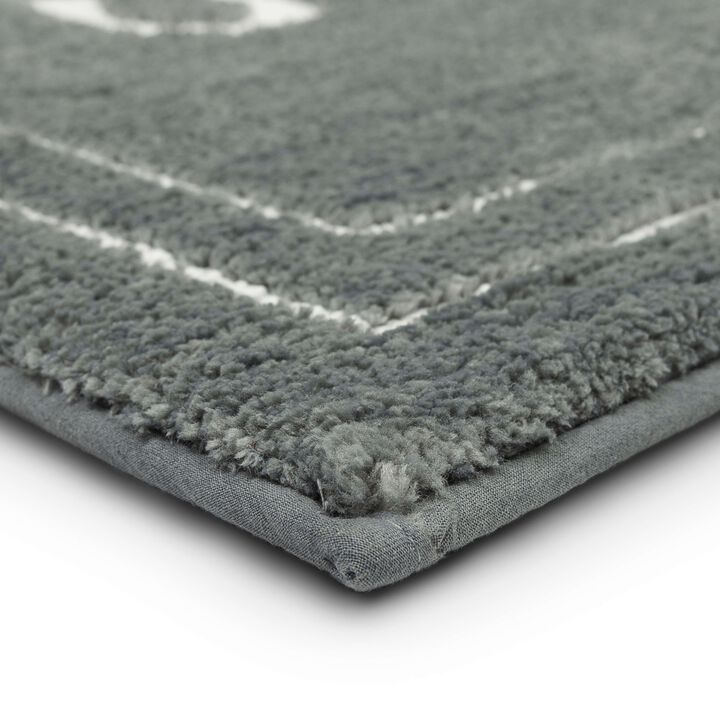 His Pewter 1' 8" x 2' 10" Bath Mat