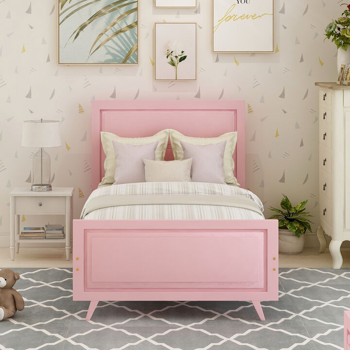 Merax Wood Platform Bed with Headboard and Wood Slat Support