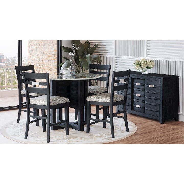 Jofran Altamonte Contemporary 48 Round Counter Height Table with Glass Top