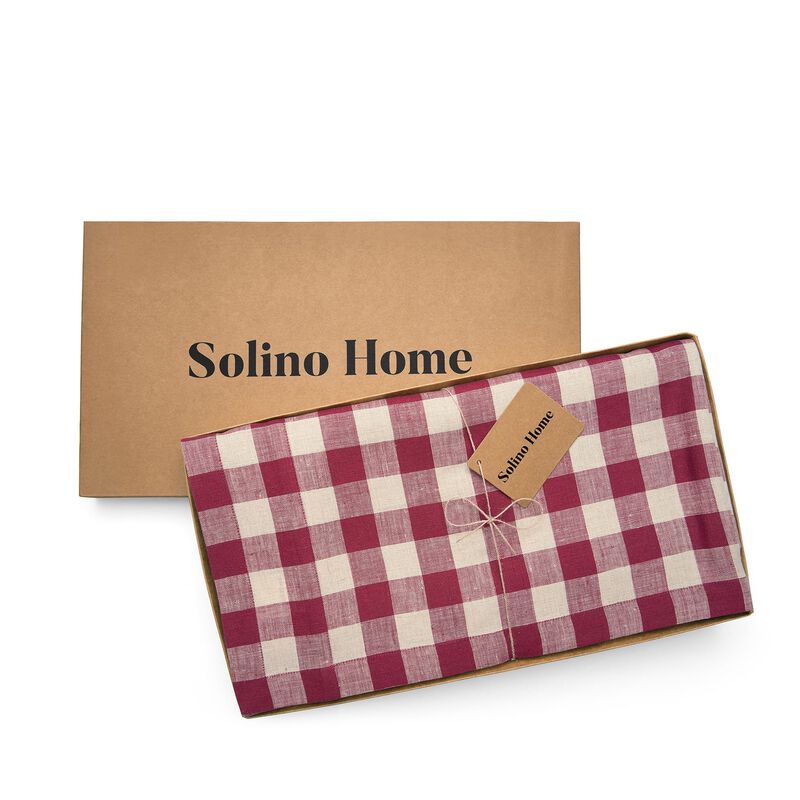 Solino Home 100% Pure Linen Tablecloth | Morgan Check
