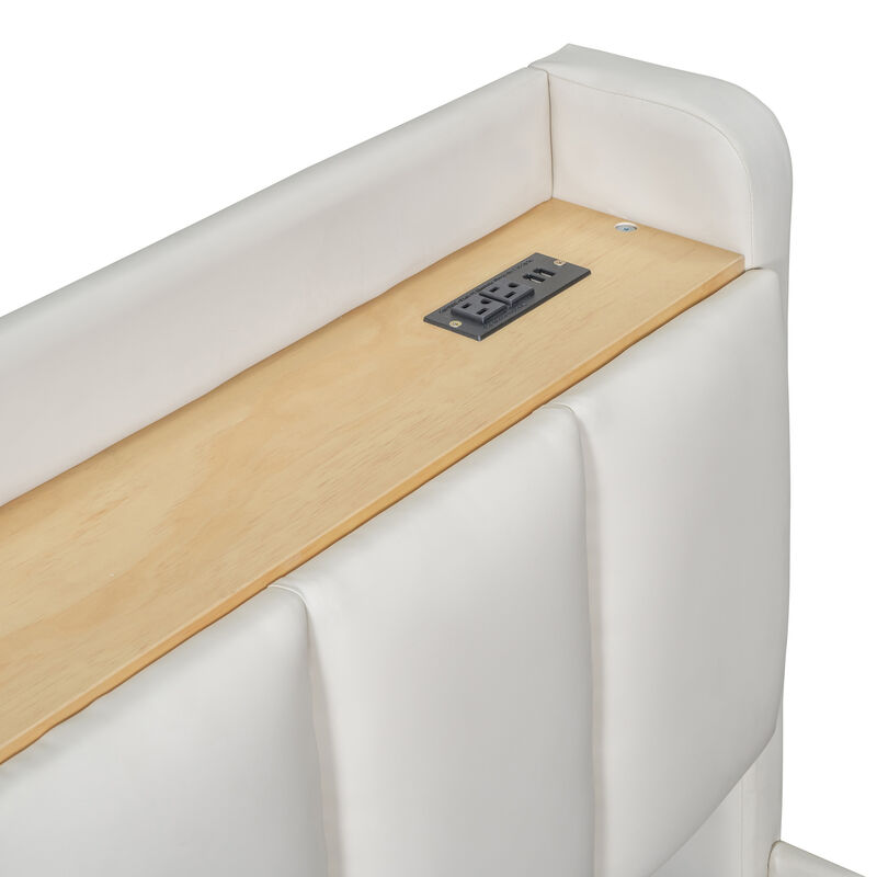 Merax Two in One Upholstered Platform Bed with Storage