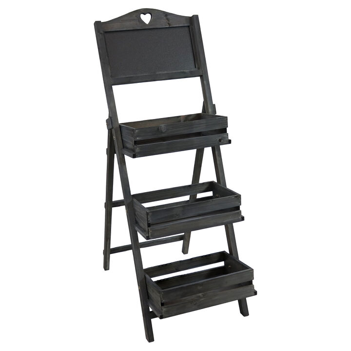 Country Heart Ladder Plant Stand with Chalkboard
