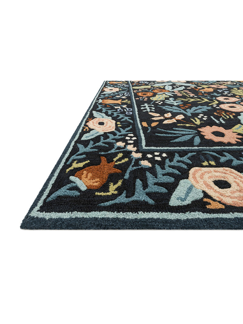 Les Fleurs LES01 Black 7'9" x 9'9" Rug