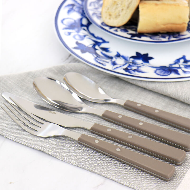 Martha Stewart Garden Cottage 16 Piece Stainless Steel Flatware Set in Taupe
