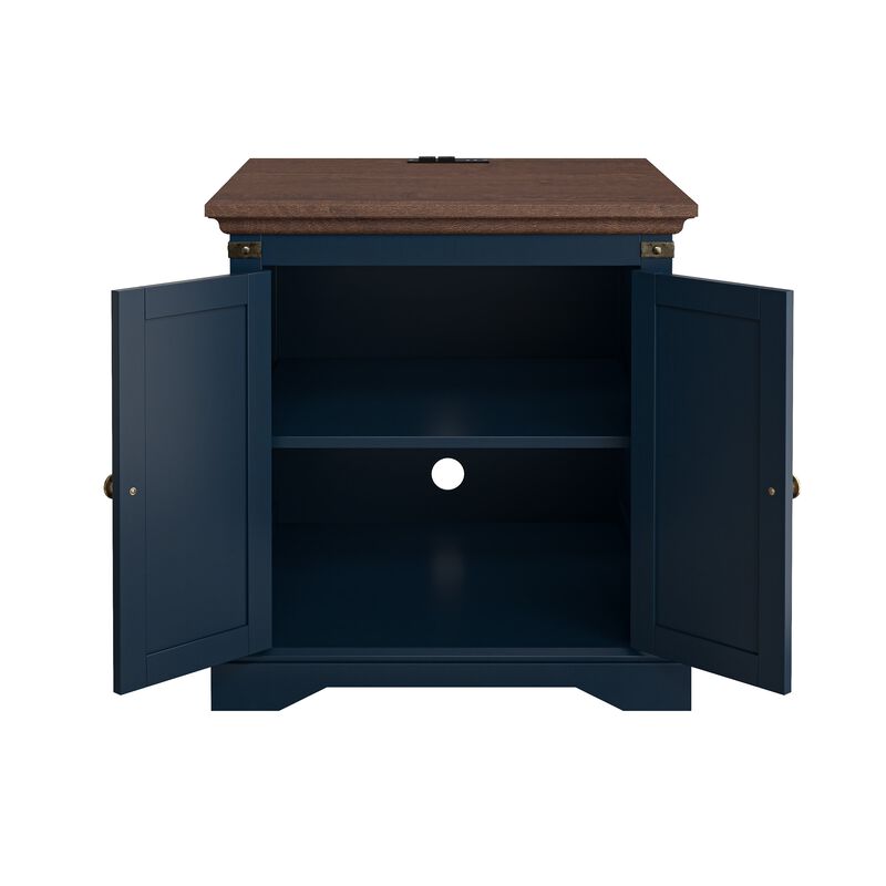 FESTIVO Farmhouse End Table with Charging Station