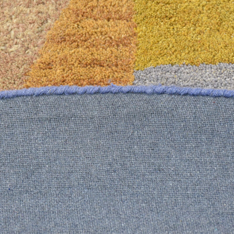 RUGSOTIC CARPETS HAND TUFTED WOOL ECO-FRIENDLY AREA RUGS  - 8'x8', Round Shape, Multicolor, Geometric Modern Design, High Pile  Handmade Anti Skid Area Rugs for Living Room, Bed Room (K00S16)