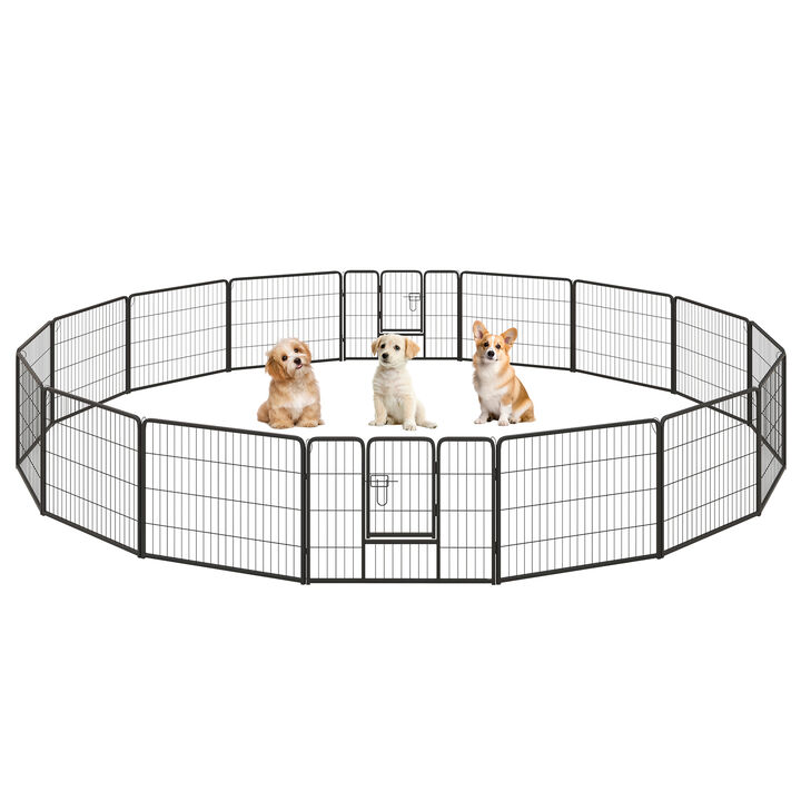 16-Panel Dog Playpen with Lock and Extra-Large Door – Secure Indoor & Outdoor Pet Enclosure