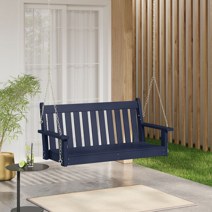 WestinTrends Outdoor Patio HDPE Hanging Front Porch Swing Bench