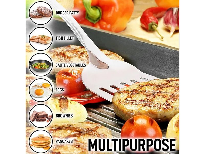 Zulay Kitchen Slotted Turner Metal Spatula