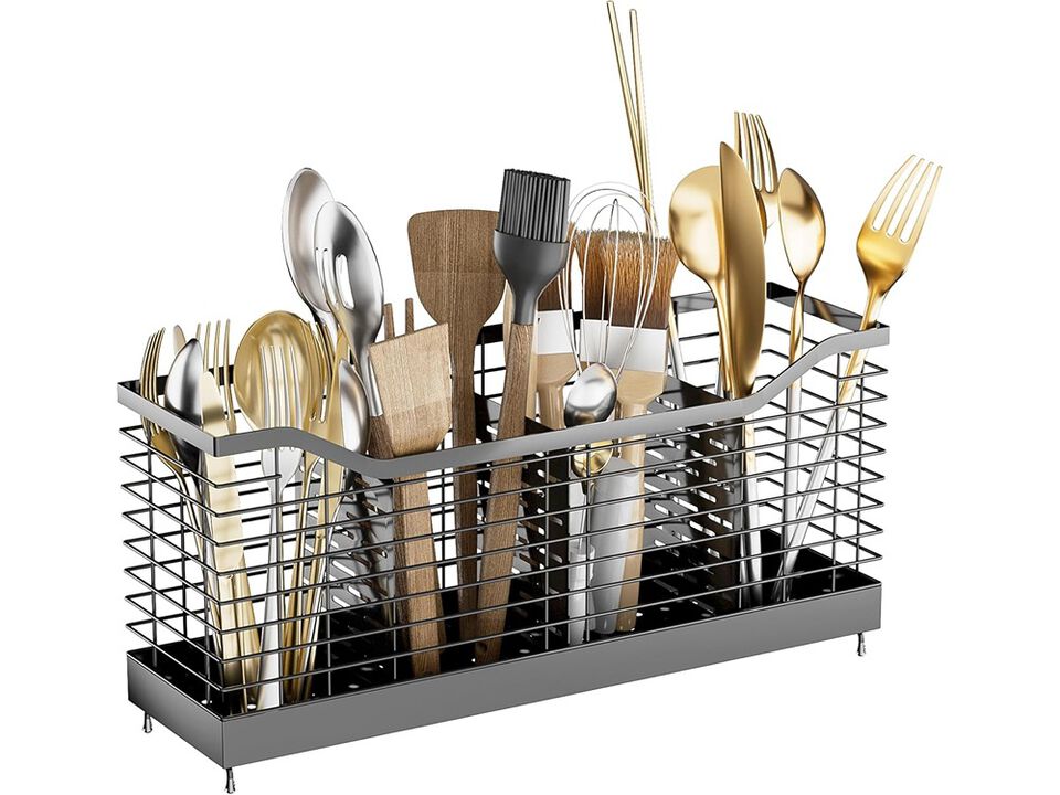 Uninol Utensil holder for Kitchen Counter - 15.8" x 4.3" x 7.5", Kitchen utensil Racks, Spoon holder