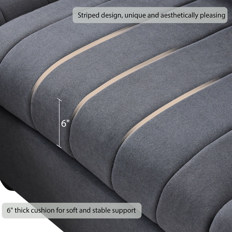 Merax 5-Seat Sofa Couch with Convertible Ottoman