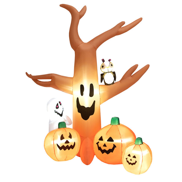 Halloween Inflatable Dead Tree with LED Lights – Spooky Yard Decoration for Haunted House Theme