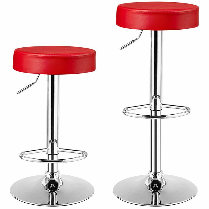 Set of 2 Adjustable Swivel Round Bar Stool  Pub Chairs