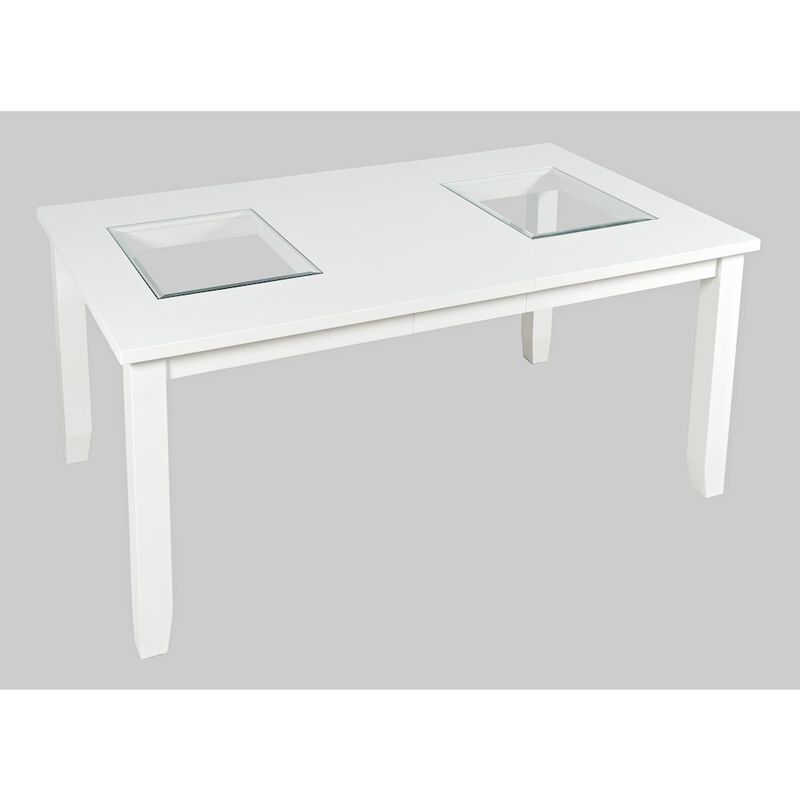 Jofran Urban Icon Contemporary 66 Extension Glass Inlay Dining Table