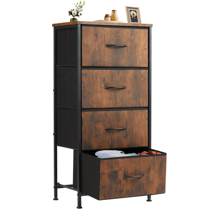 Drawers Dresser Chest Of Drawers, Metal Frame And Wood Top Brown
