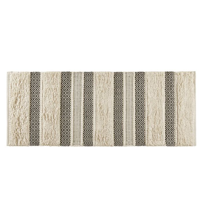 INK+IVY Woven Texture Stripe Bath Rug