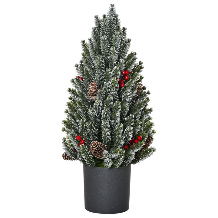 1.5' Miniature Snow Flocked Christmas Tree Tabletop Holiday Indoor Decoration