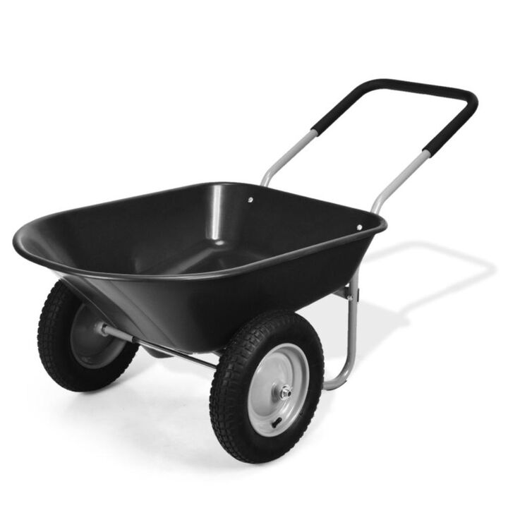 Hivvago 2 Tire Wheelbarrow Garden Cart Heavy-duty Dolly Utility Cart