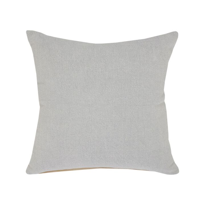 20" Gray Solid Handmade Square Throw Pillow