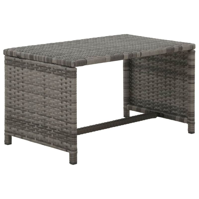 vidaXL 4 Piece Garden Lounge with Cushions Set Poly Rattan Gray
