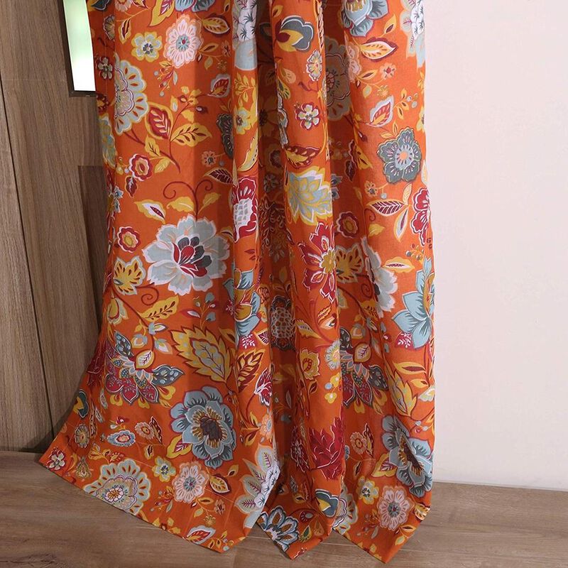 Greenland Home Fashion Astoria Festive And 3" Rod Pocket Window Curtain Panel Pair - Spice 42x95"
