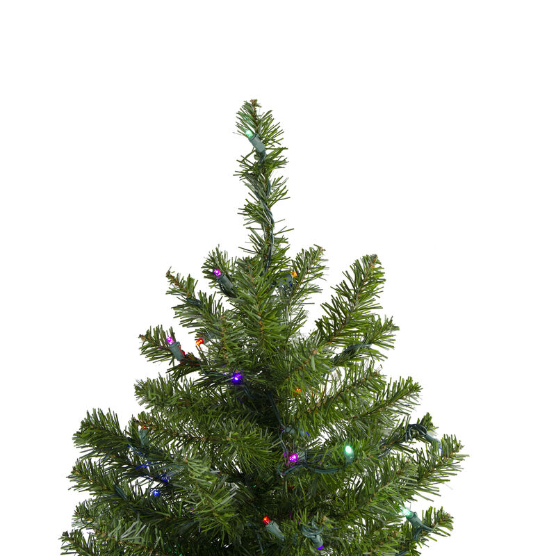 2' Pre-Lit Medium Canadian Pine Artificial Christmas Tree  Multicolor Lights