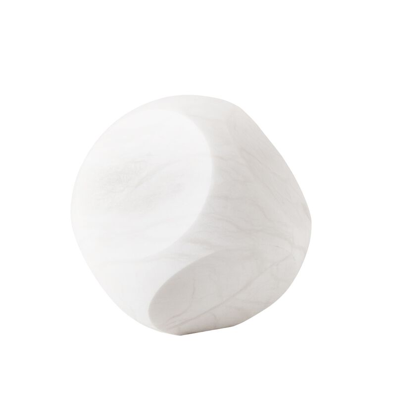 Square Alabaster Object-White