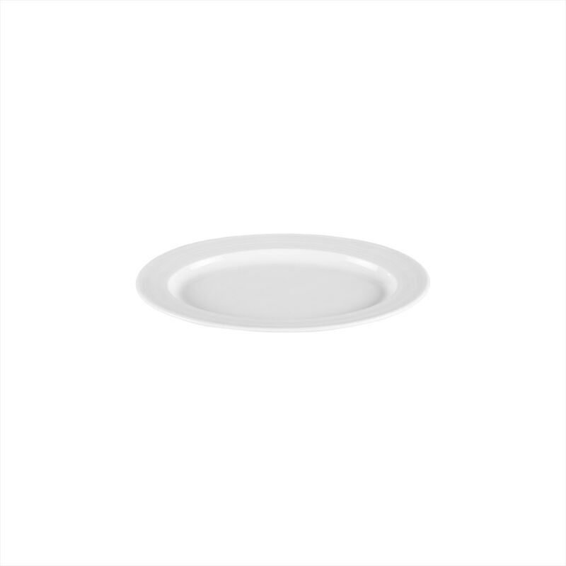 Porcelain Lizbon 9.5" x 6.75" x h:1" Oval White Porcelain Platter (Set of 2)