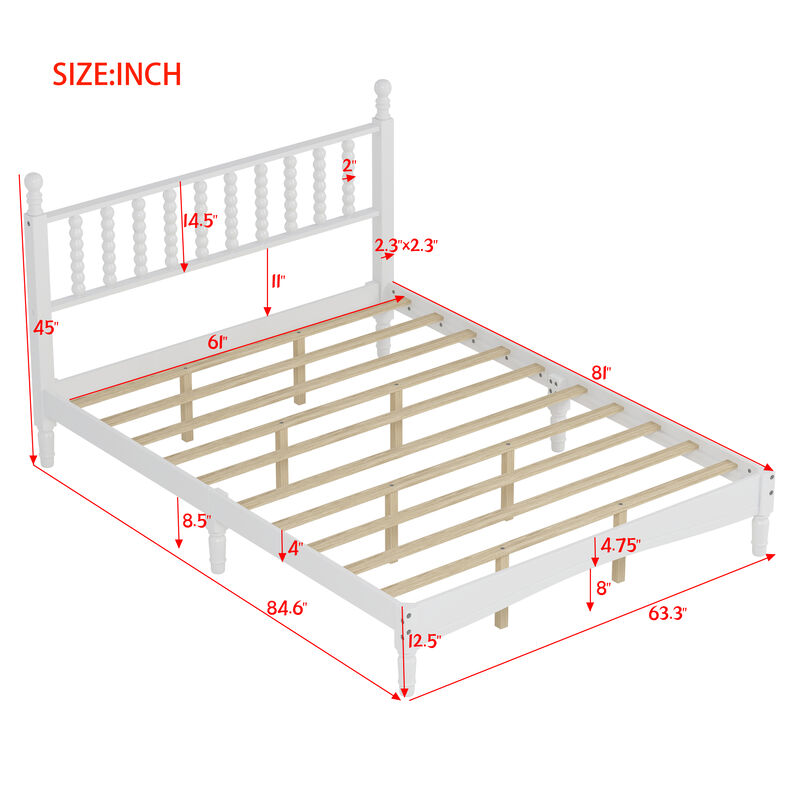 Merax Wood Retro Platform Bed with Gourd Shaped Headboard