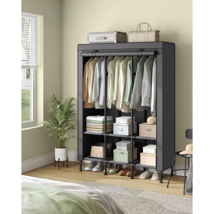 Wardrobe Closet with Hanging Rails for Efficient Clothing Organization