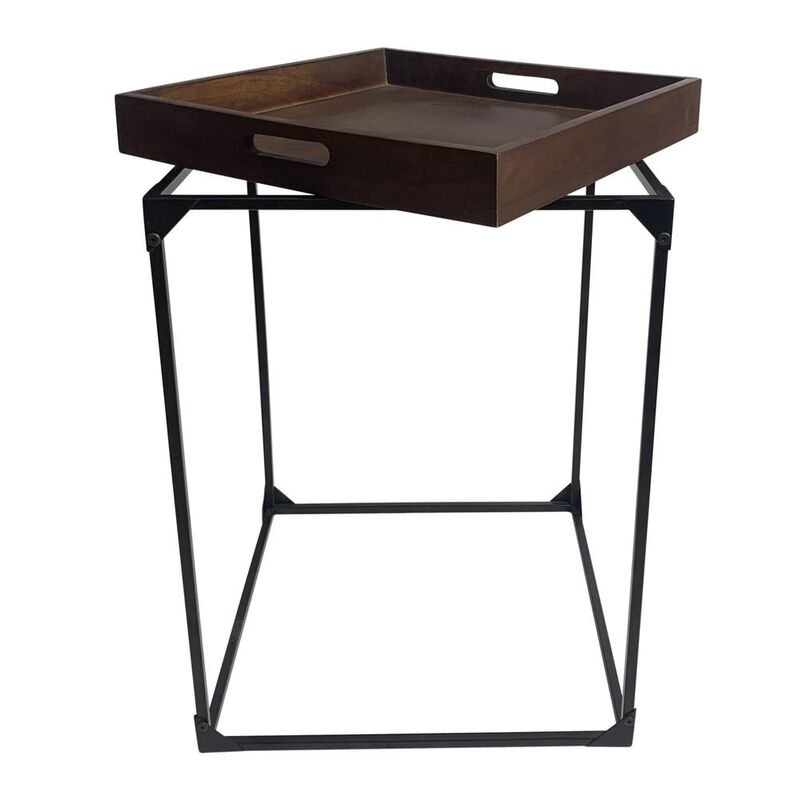 Carolina Living Cooper Tray Table - Elm - Black
