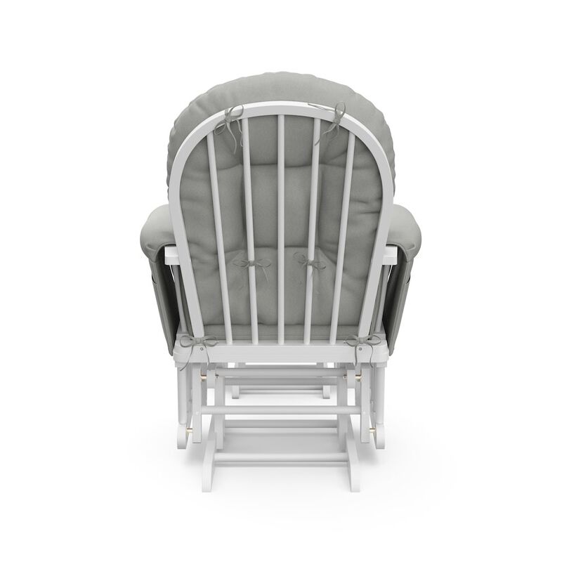 Storkcraft Hoop Glider and Ottoman - White with Light Gray