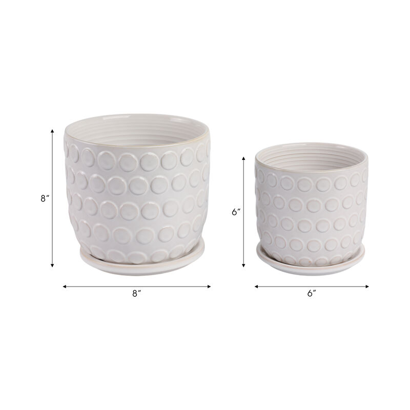 Bubbles Planter with Saucer